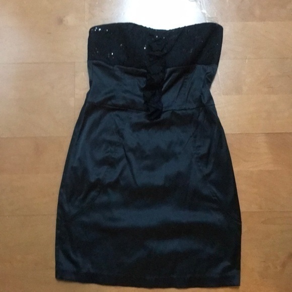 Black Strapless Mini Dress Sz Small 5 by Wishes - Picture 3 of 5